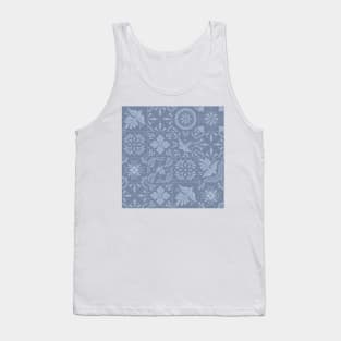 Mexican Elegant Blue Pastel Talavera Tile Pattern by Akbaly Tank Top